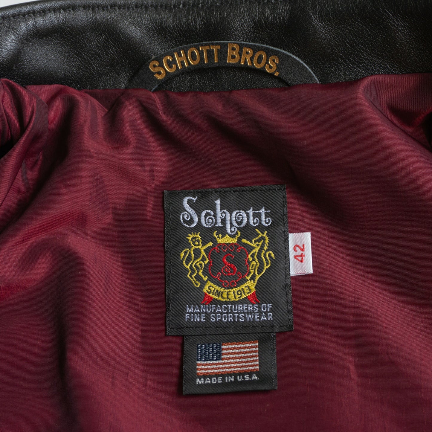 SCHOTT 641XX Single Rider Leather Jacket Black Size 42