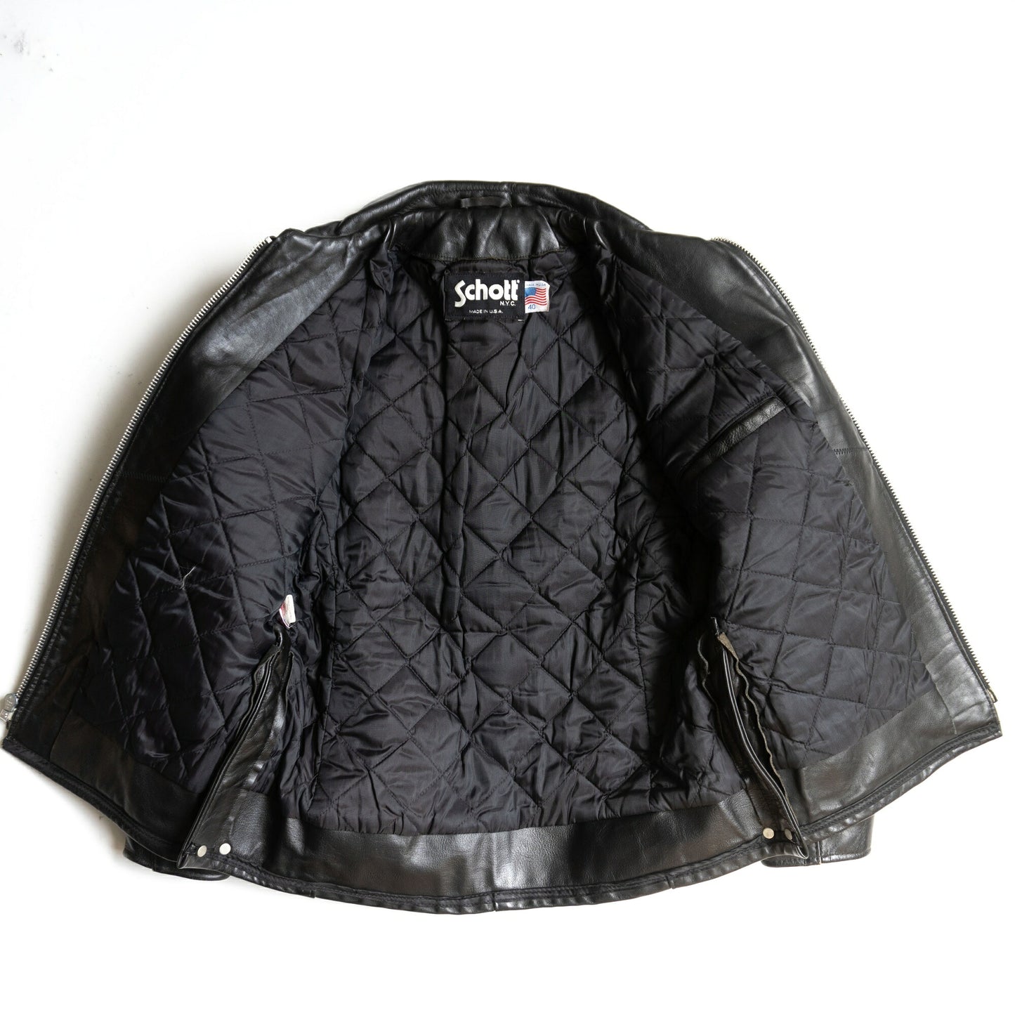 SCHOTT AT104 Policeman Leather Jacket Size 40