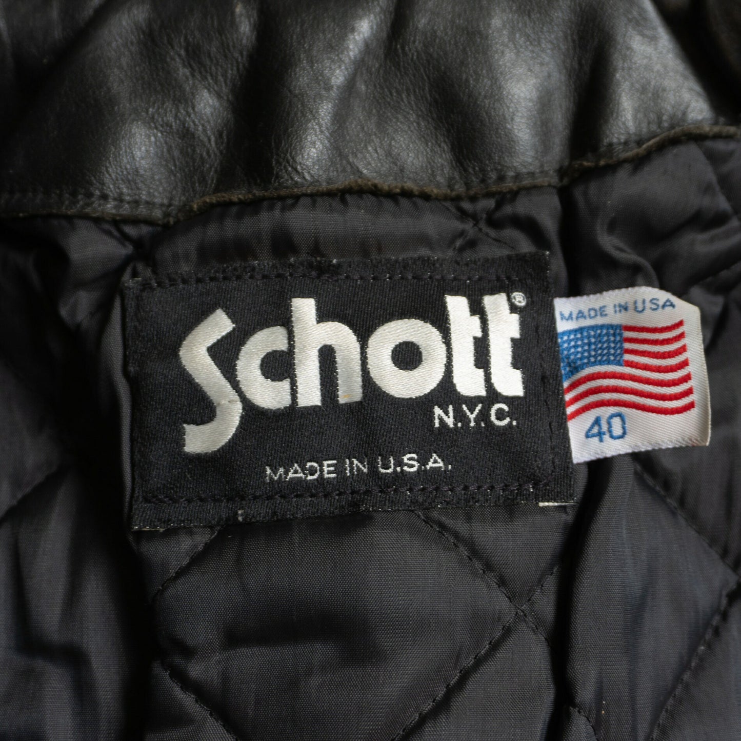 SCHOTT AT104 Policeman Leather Jacket Size 40