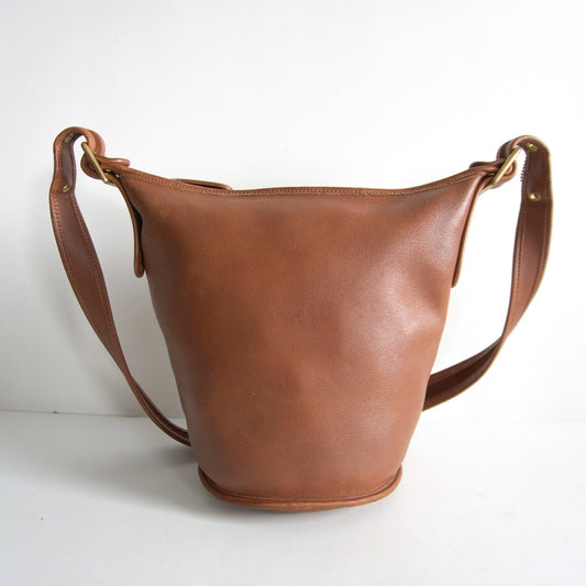 OLD COACH Brown Bucket Leather Shoulder Bag Size ONE SIZE
