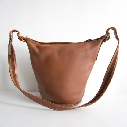 OLD COACH Brown Bucket Leather Shoulder Bag Size ONE SIZE