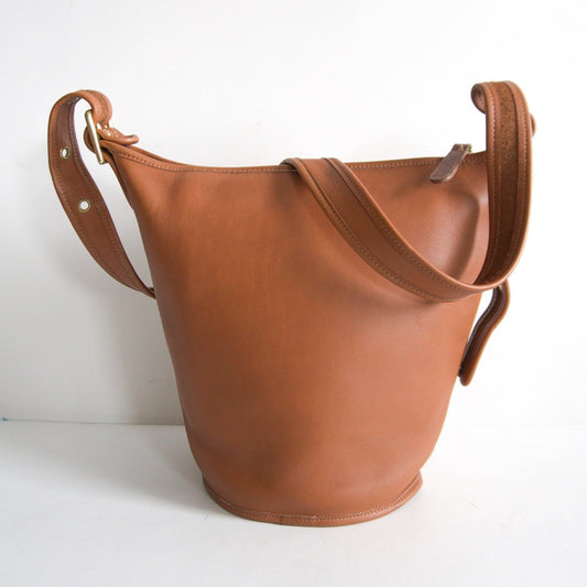 OLD COACH Brown Bucket Leather Shoulder Bag Size ONE SIZE