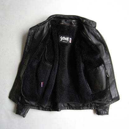 SCHOTT 641 Single Rider Leather Jacket Boa Liner Size M