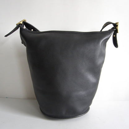OLD COACH Black Bucket Leather Shoulder Bag Size ONE SIZE