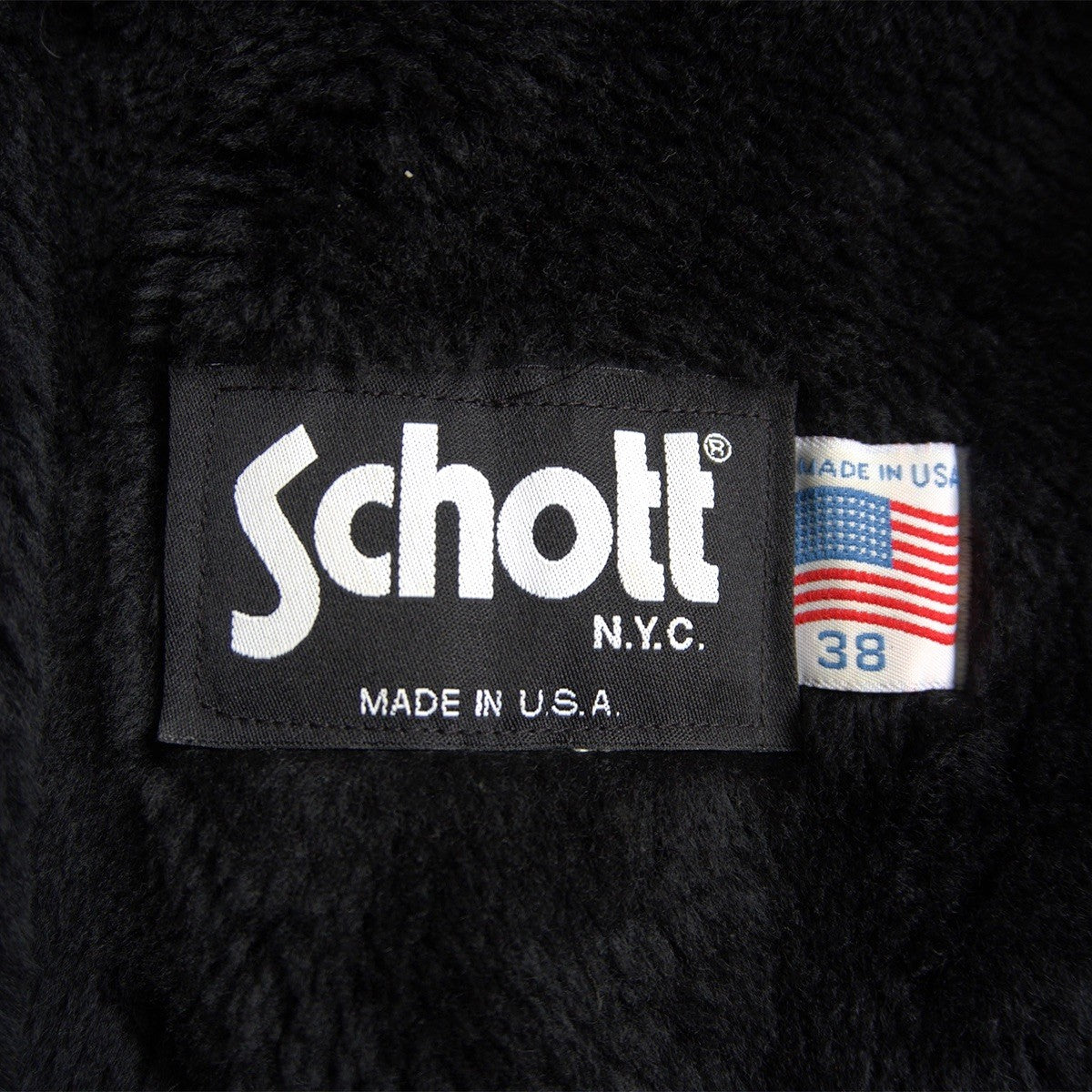 SCHOTT 641 Single Rider Leather Jacket Boa Liner Size M