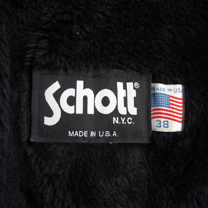 SCHOTT 641 Single Rider Leather Jacket Boa Liner Size M