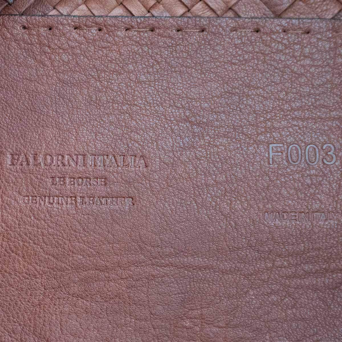 FALORNI Intrecciato Leather Tote Bag Brown Size ONE SIZE