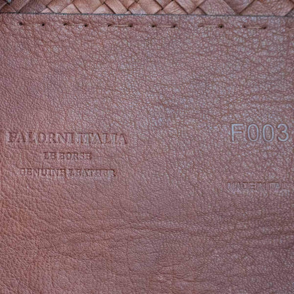 FALORNI Intrecciato Leather Tote Bag Brown Size ONE SIZE