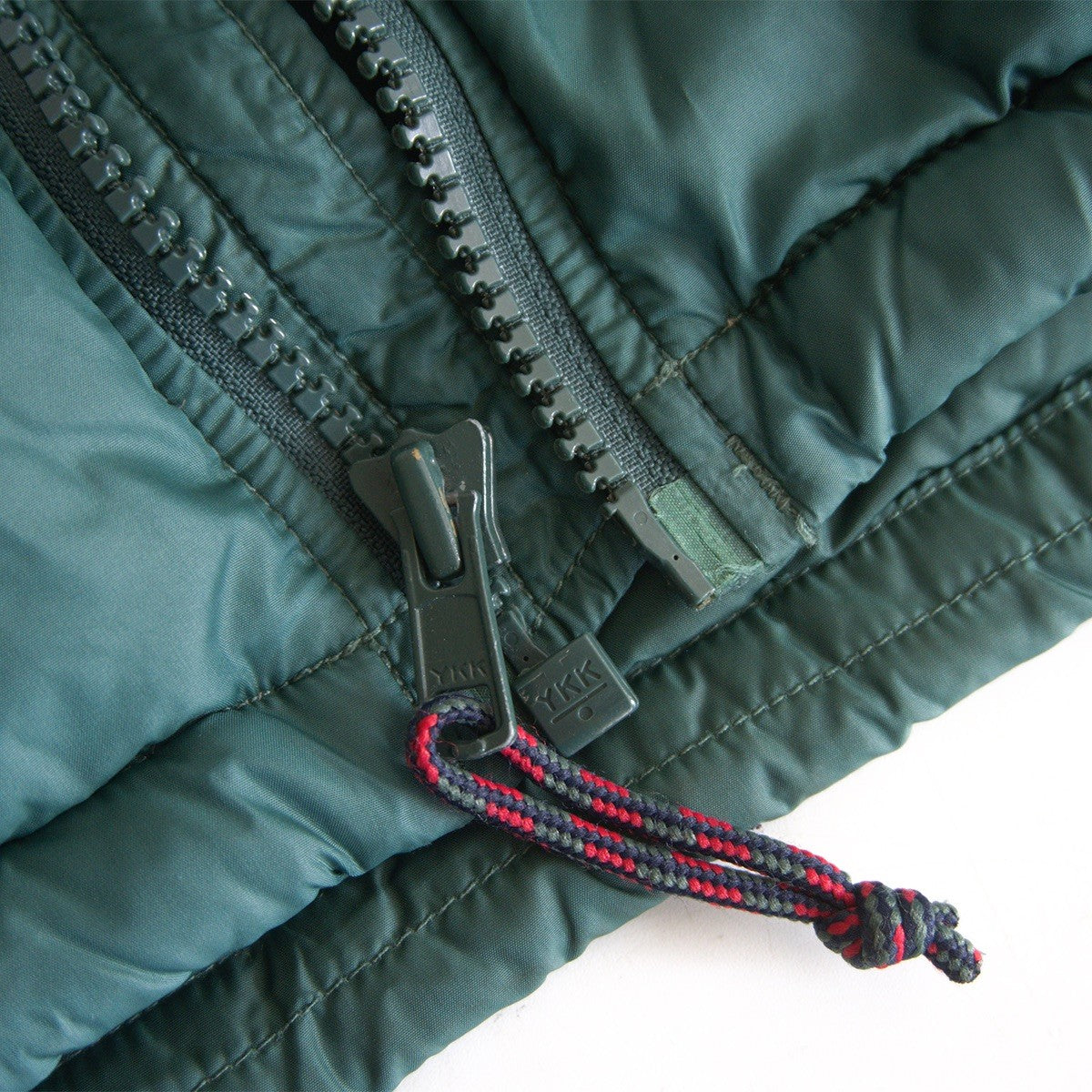 L.L.BEAN Embroidered Logo Drawcord Down Jacket Green Size XL
