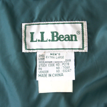 L.L.BEAN Embroidered Logo Drawcord Down Jacket Green Size XL
