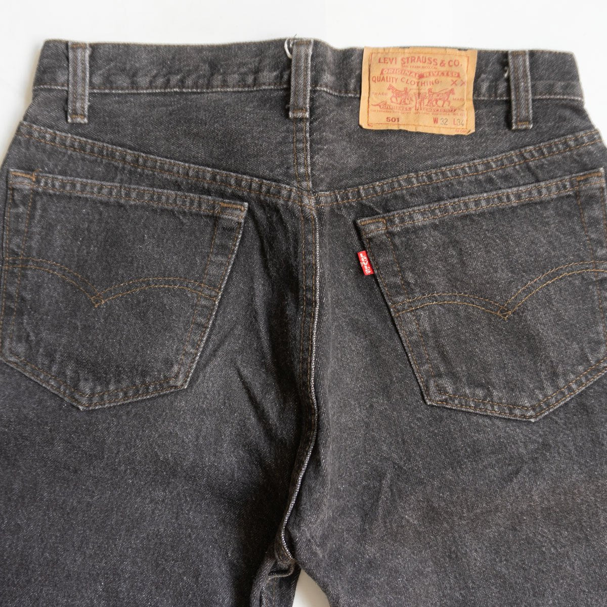 LEVI'S 90s USA 501 Black Pre-Dyed Jeans Size 32×34