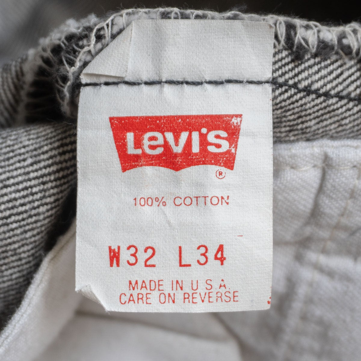 LEVI'S 90s USA 501 Black Pre-Dyed Jeans Size 32×34