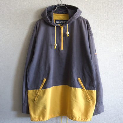 OLD STUSSY 90s USA Half-Zip Anorak Jacket Size S