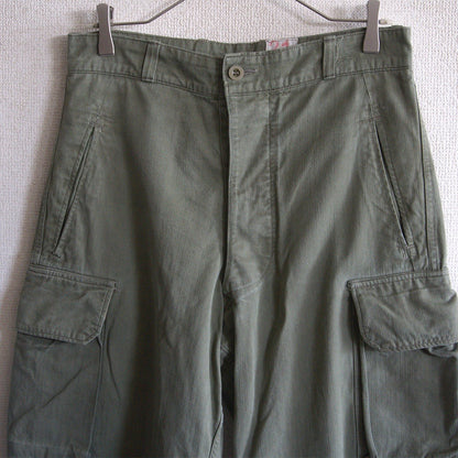 French Military 60s M47 Herringbone Cargo Pants Size 21