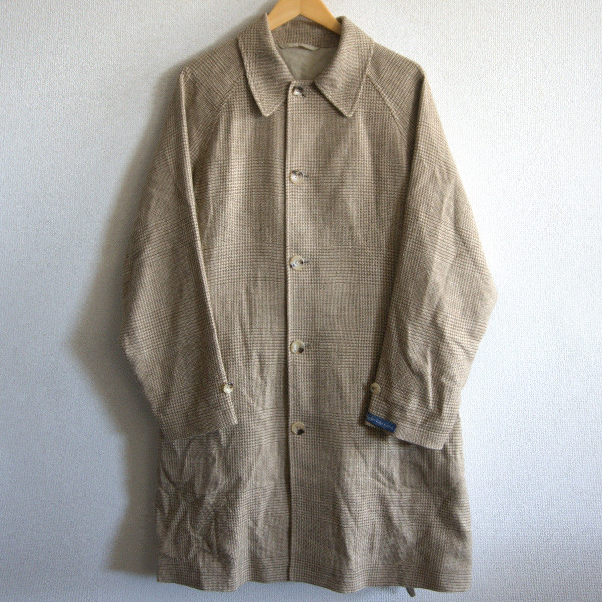 POLO RALPH LAUREN Silk Linen Wool Glen Check Coat Size 40S