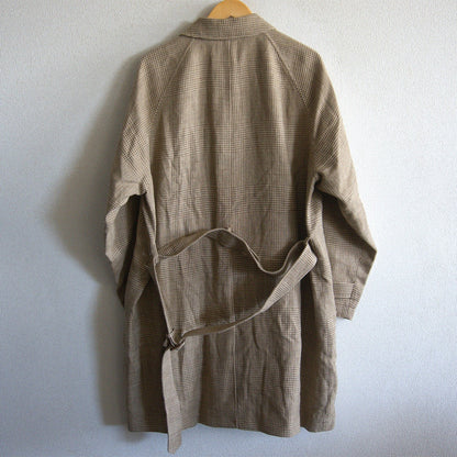 POLO RALPH LAUREN Silk Linen Wool Glen Check Coat Size 40S