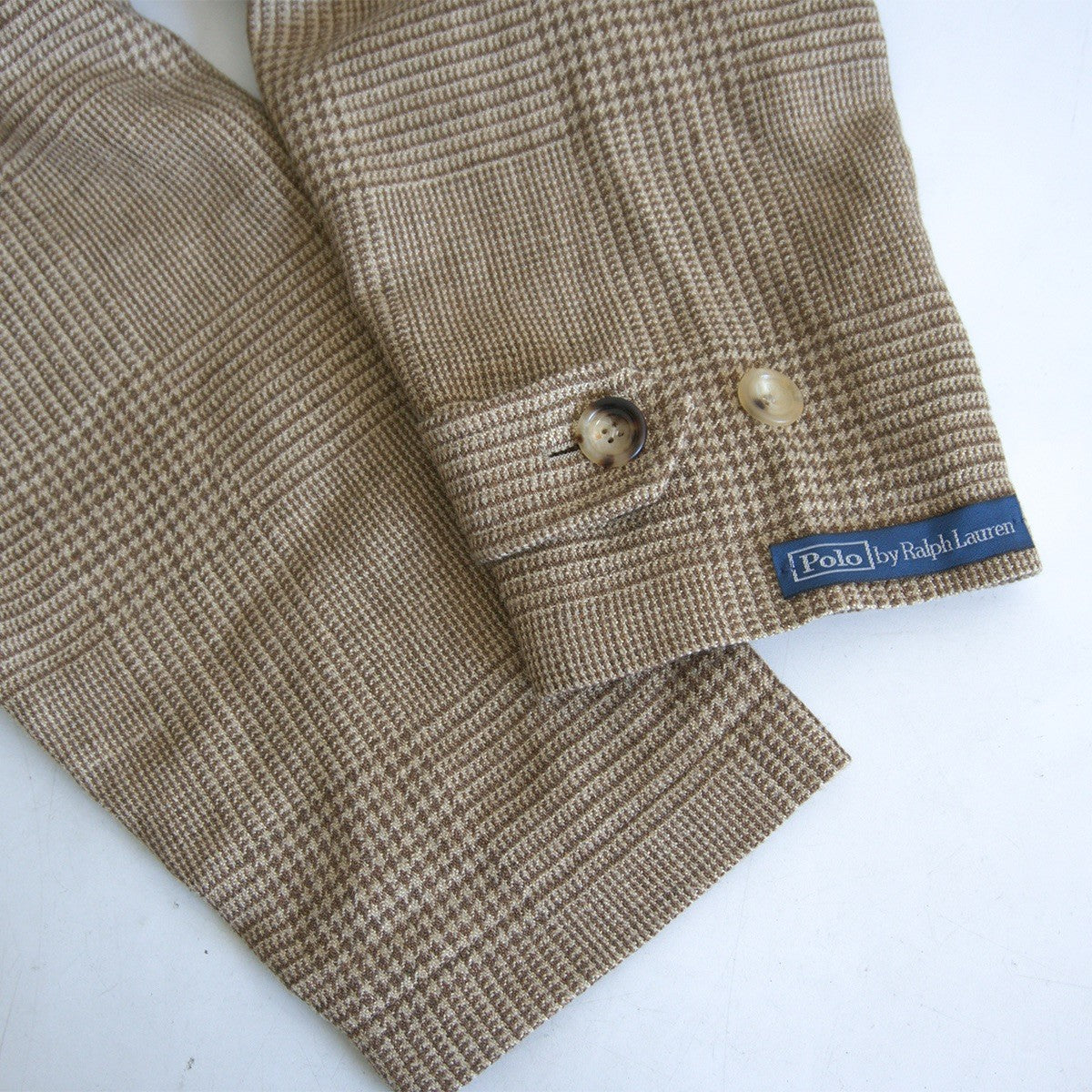 POLO RALPH LAUREN Silk Linen Wool Glen Check Coat Size 40S