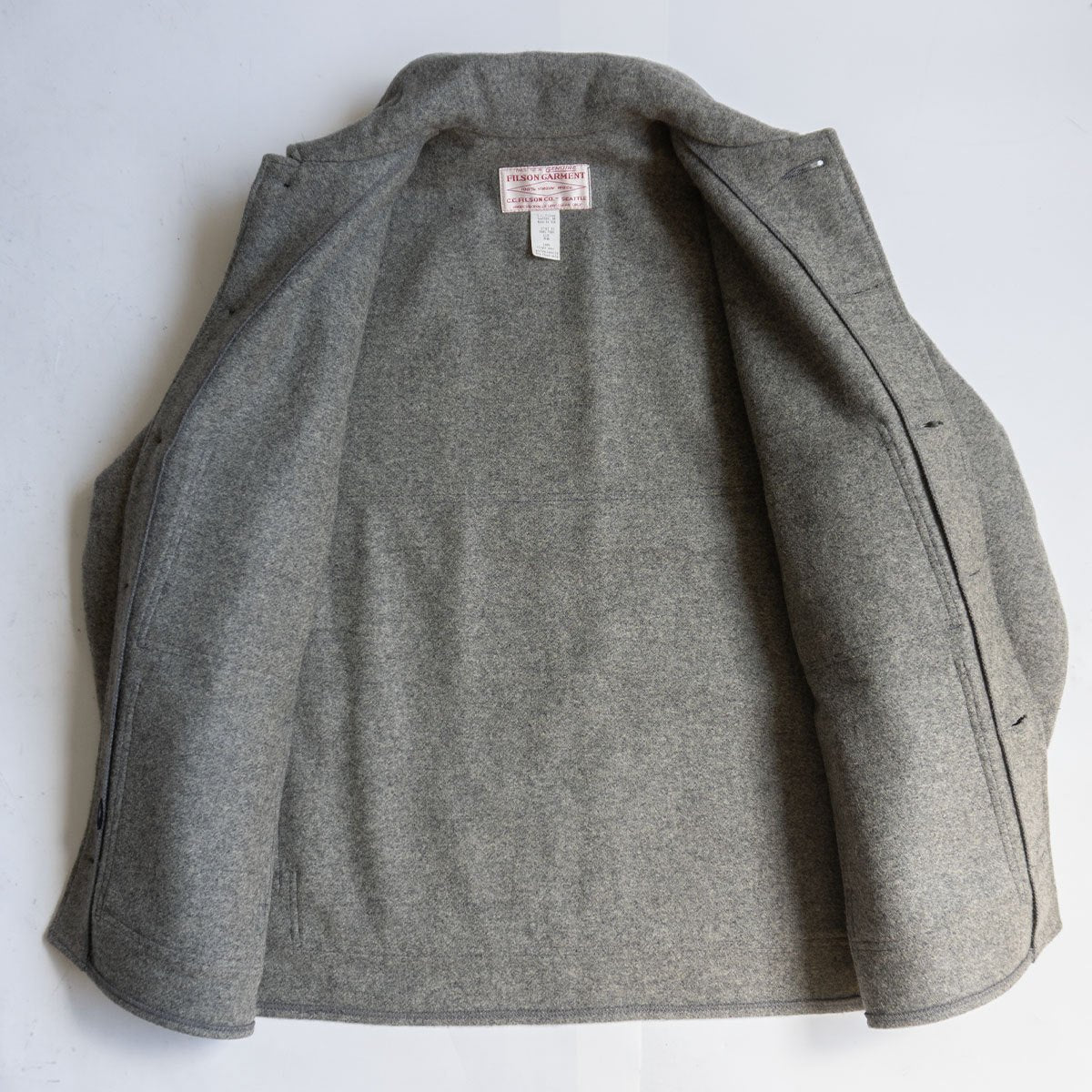 FILSON Wool Double Mackinaw Cruiser Jacket Gray Size 40
