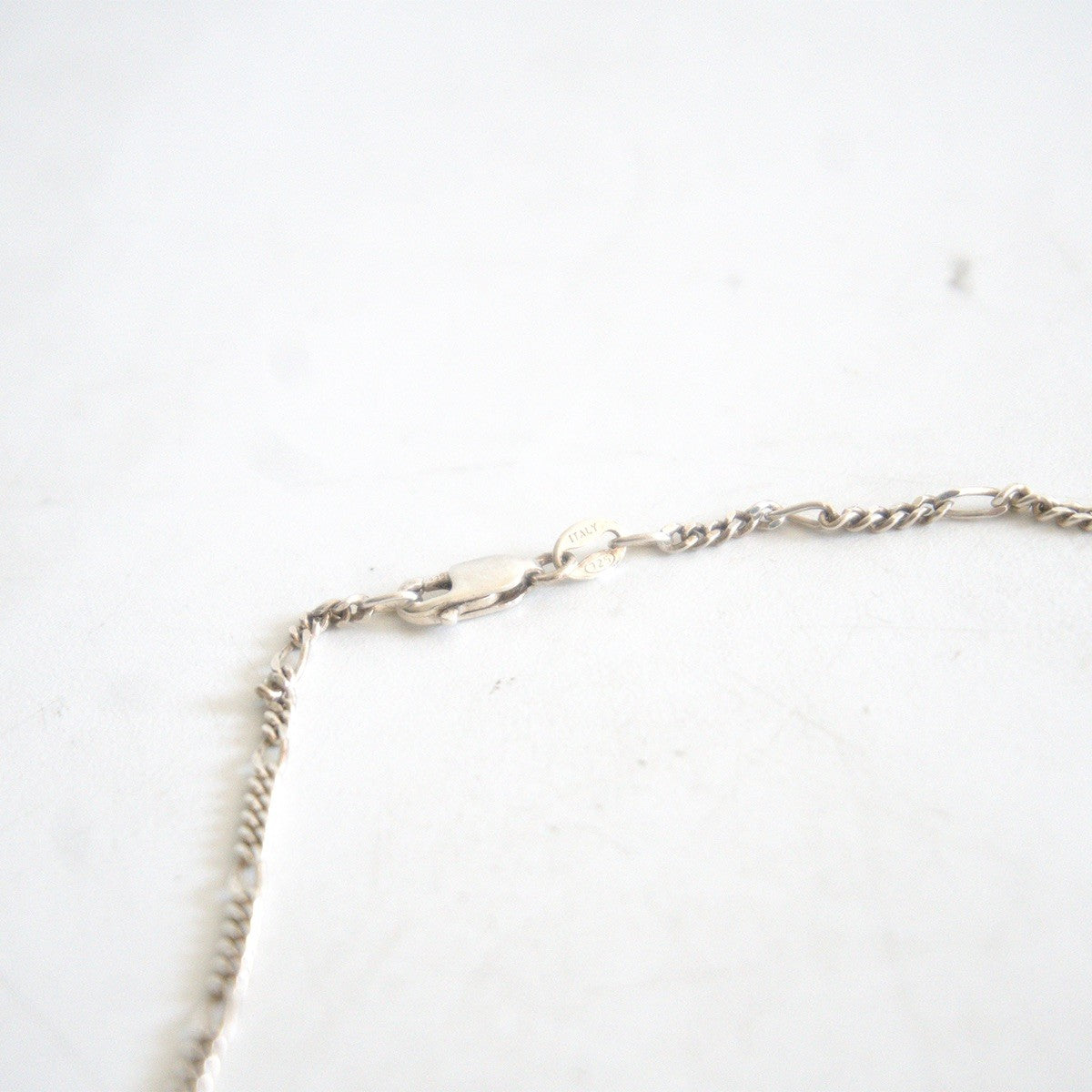 Italian Silver 925 Figaro Chain Necklace Size ONE SIZE