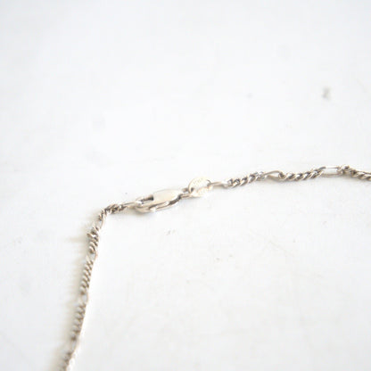 Italian Silver 925 Figaro Chain Necklace Size ONE SIZE