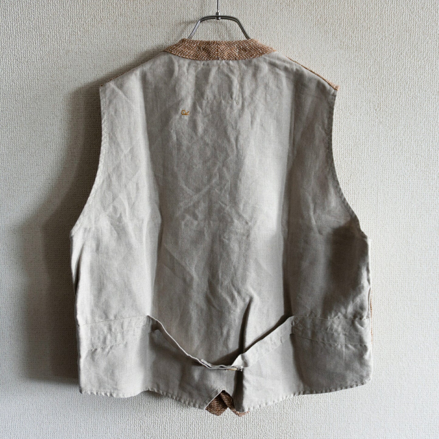 45R Linen Silk Cotton Tweed Vest Size L