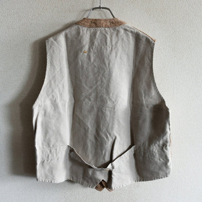 45R Linen Silk Cotton Tweed Vest Size L