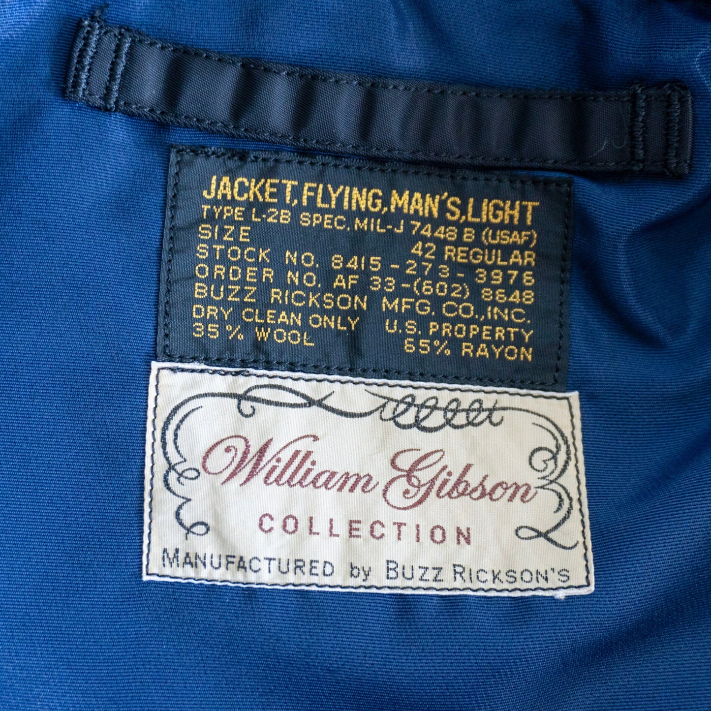 BUZZ RICKSON William Gibson L-2B Flight Jacket Black Size 42