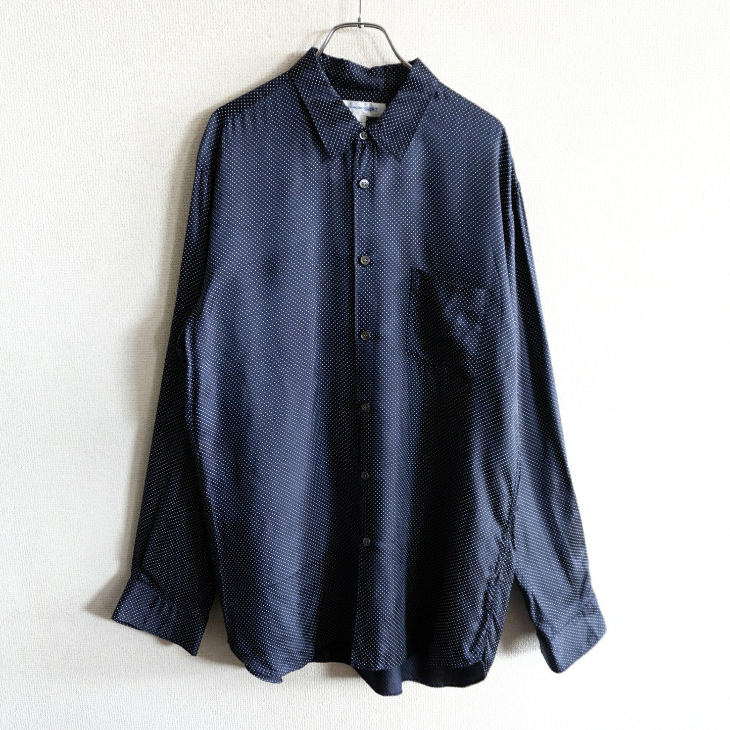 COMME des GARCONS SHIRT French Dot Rayon Shirt Navy Size L