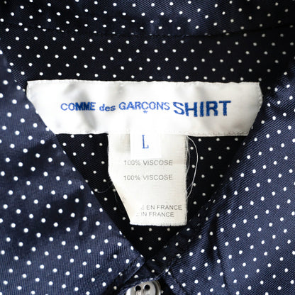 COMME des GARCONS SHIRT French Dot Rayon Shirt Navy Size L