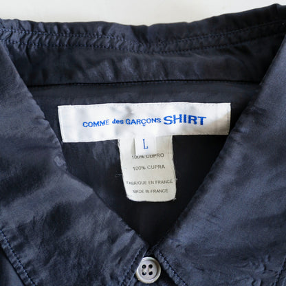 COMME des GARCONS SHIRT Cupro French-Made Shirt Blue Size L