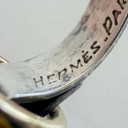 HERMES Douzanaux Silver Gold Belt Motif Belt Size ONE SIZE