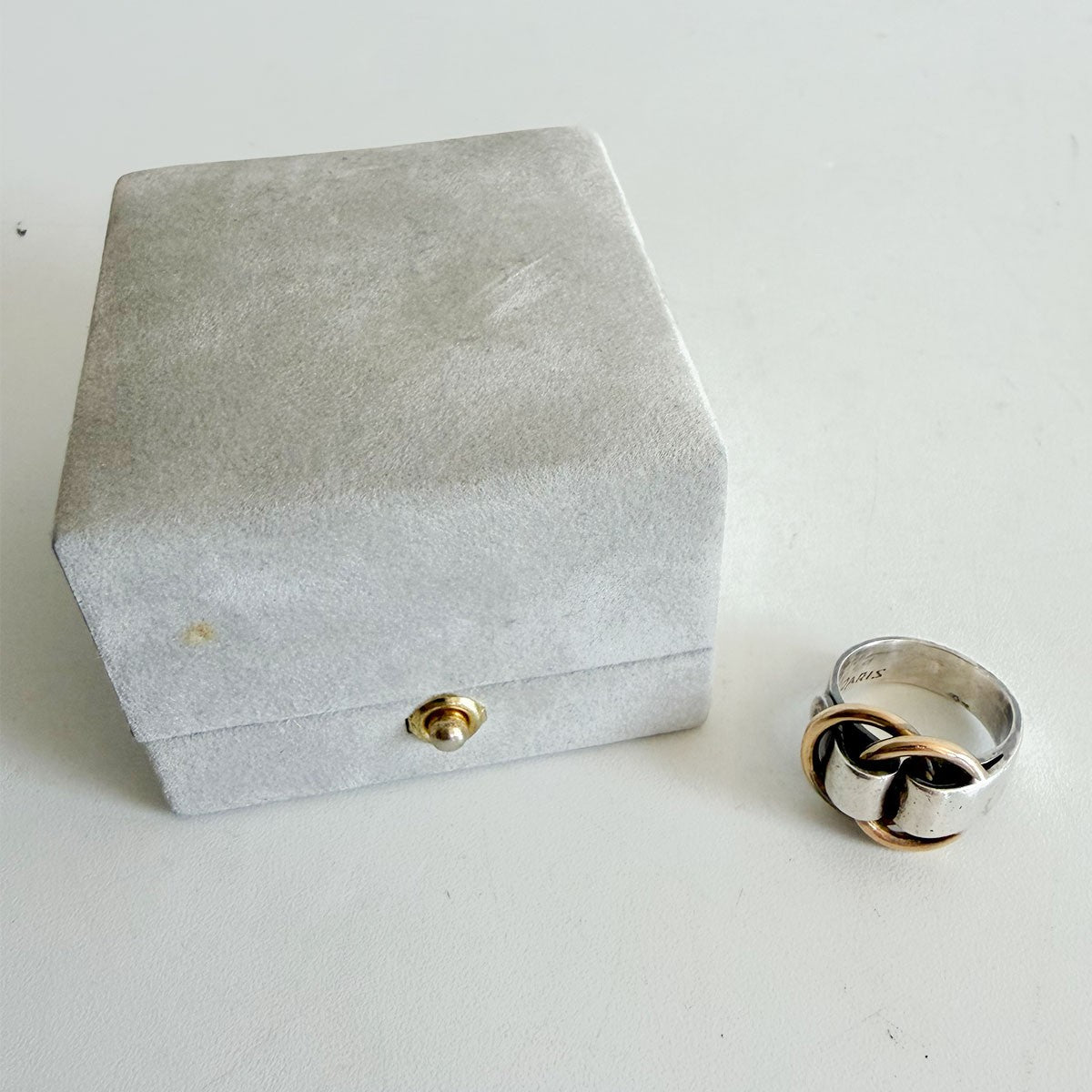 HERMES Douzanaux Silver Gold Belt Motif Belt Size ONE SIZE