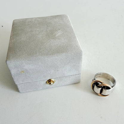 HERMES Douzanaux Silver Gold Belt Motif Belt Size ONE SIZE