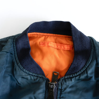 ALPHA INDUSTRIES 80s MA-1 Nylon Flight Jacket in USA Size L