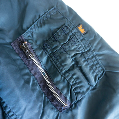 ALPHA INDUSTRIES 80s MA-1 Nylon Flight Jacket in USA Size L