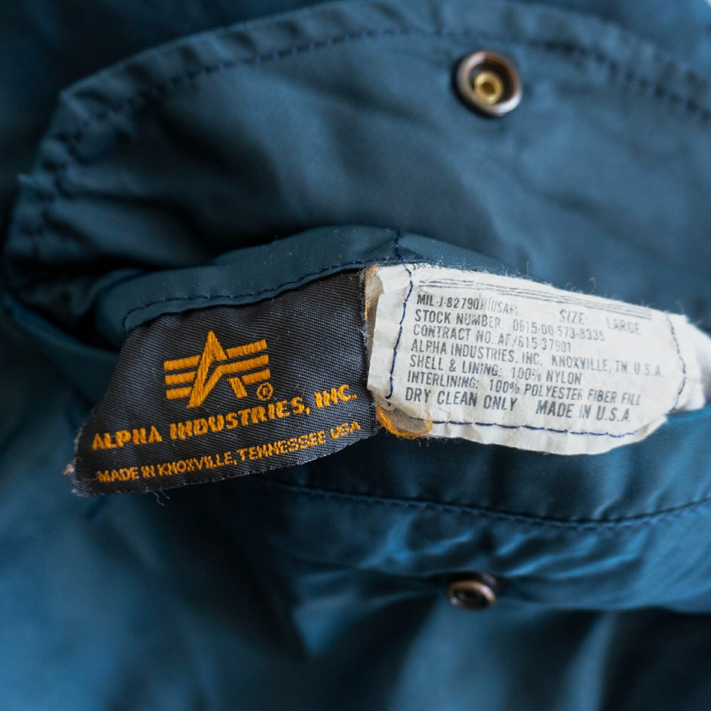 ALPHA INDUSTRIES 80s MA-1 Nylon Flight Jacket in USA Size L