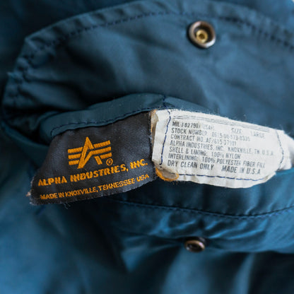 ALPHA INDUSTRIES 80s MA-1 Nylon Flight Jacket in USA Size L