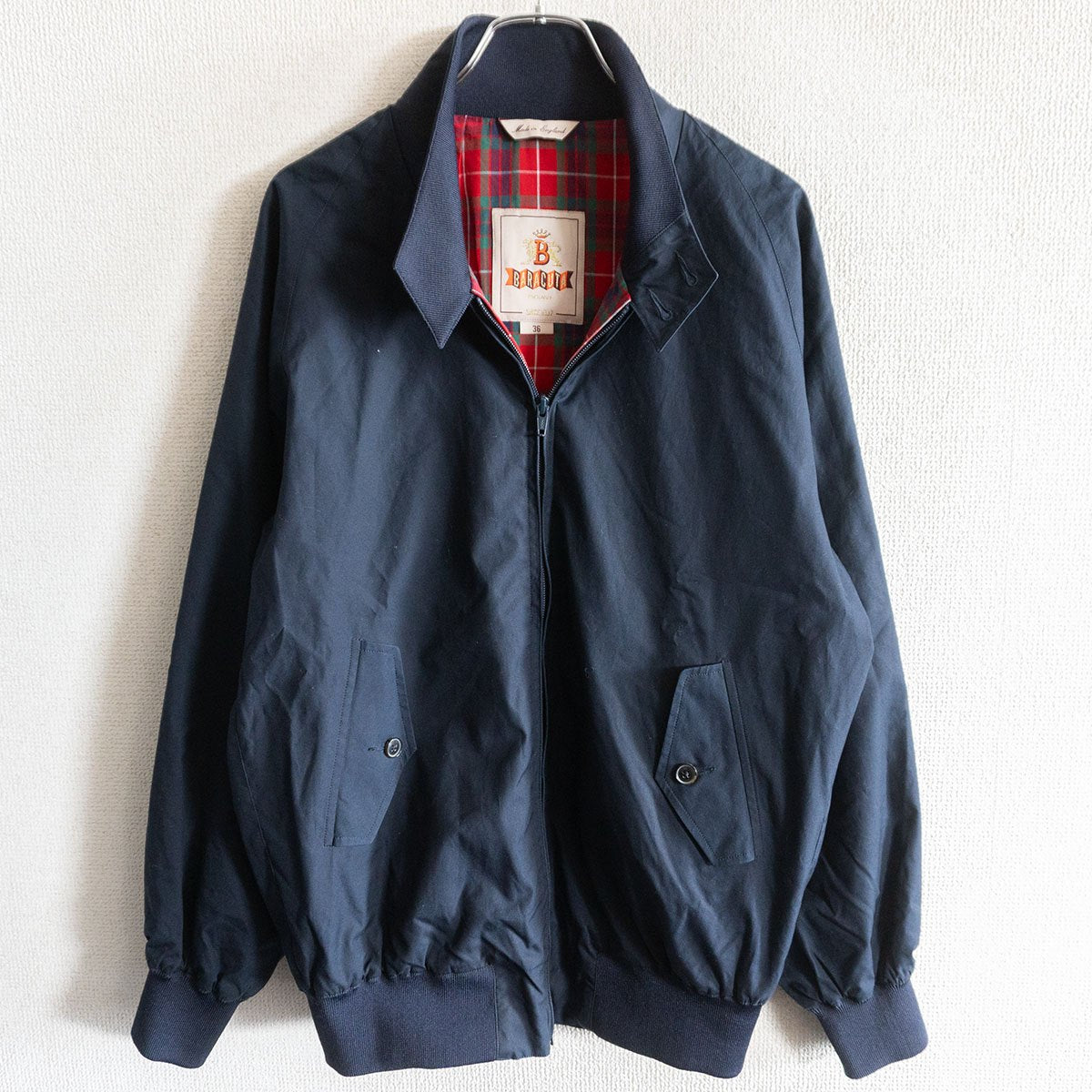 BARACUTA G9 Harrington Jacket Navy Made in England Size 36