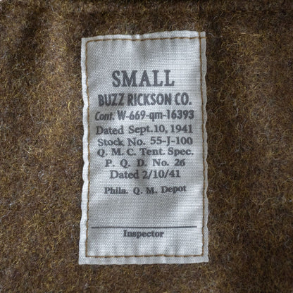 BUZZ RICKSON Tankers Jacket Cotton Twill Wool Lined Size S