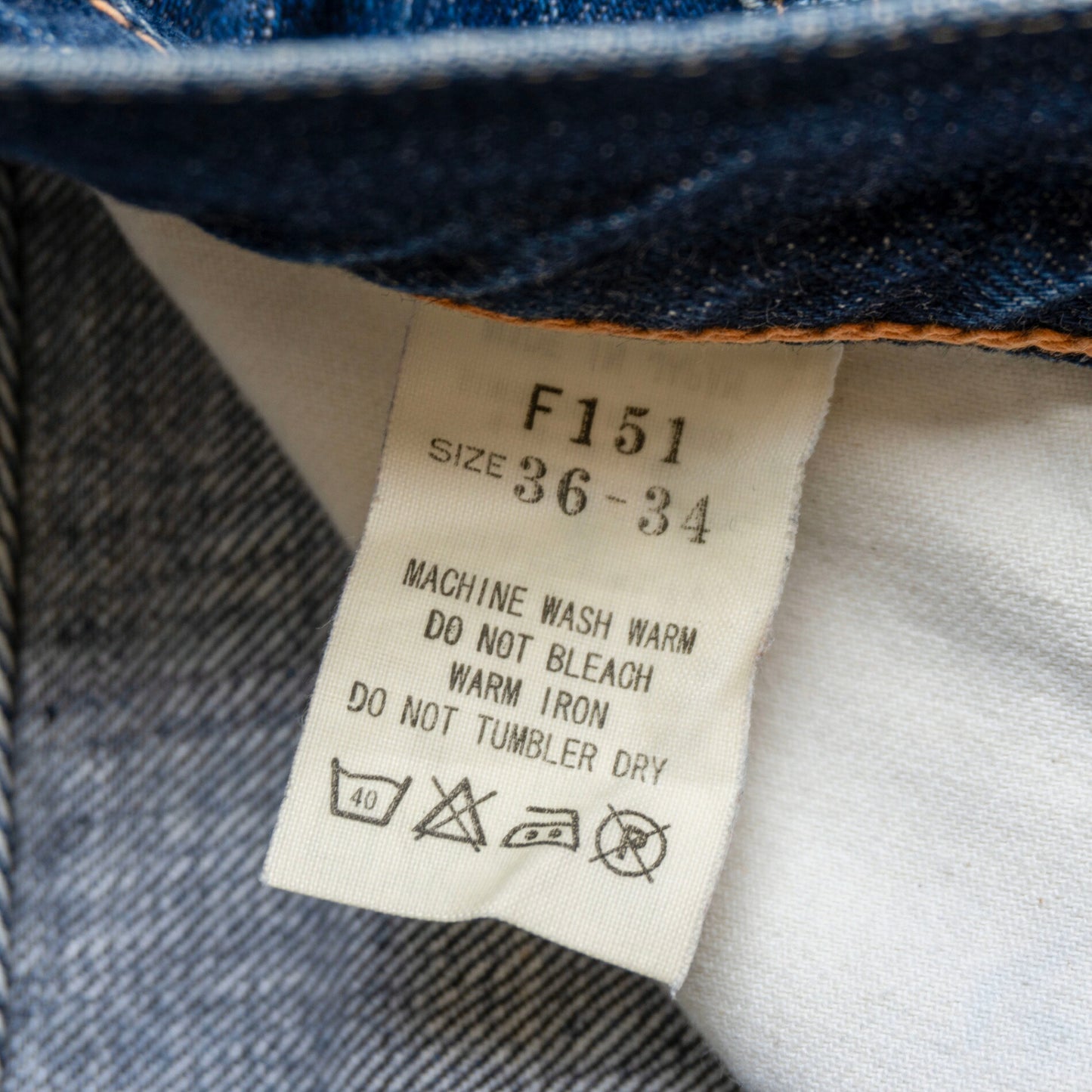 FOB FACTORY F151 5-Pocket Denim Jeans Size 36×34