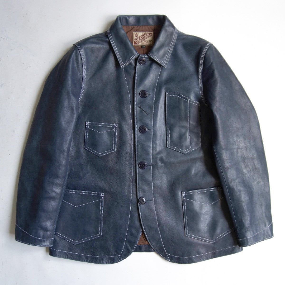 LEATHER Y'2 Indigo Horsehide Coverall Jacket Size 44