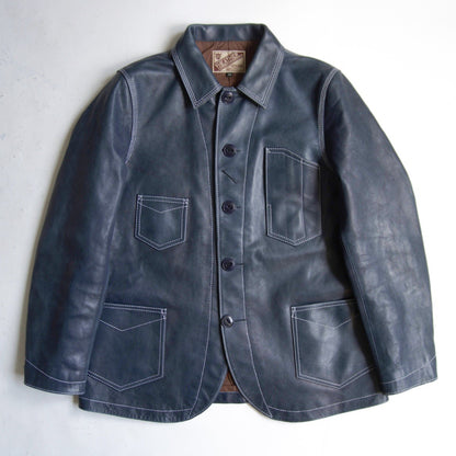 LEATHER Y'2 Indigo Horsehide Coverall Jacket Size 44