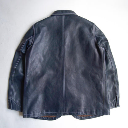 LEATHER Y'2 Indigo Horsehide Coverall Jacket Size 44