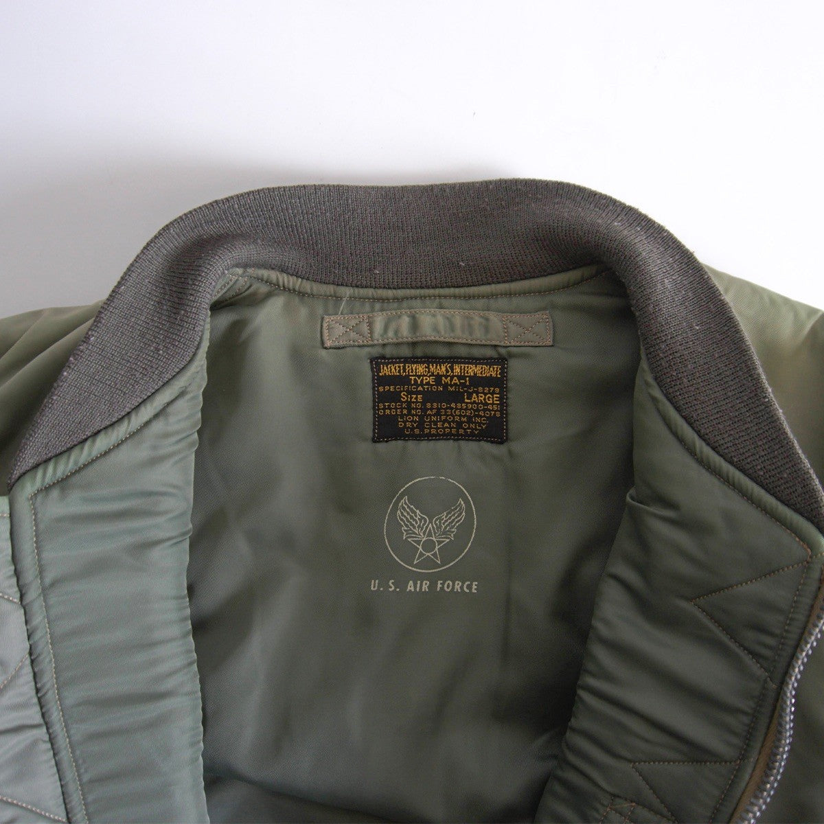 BUZZ RICKSON'S MA-1 Flight Jacket Lion Uniform Repro Size L