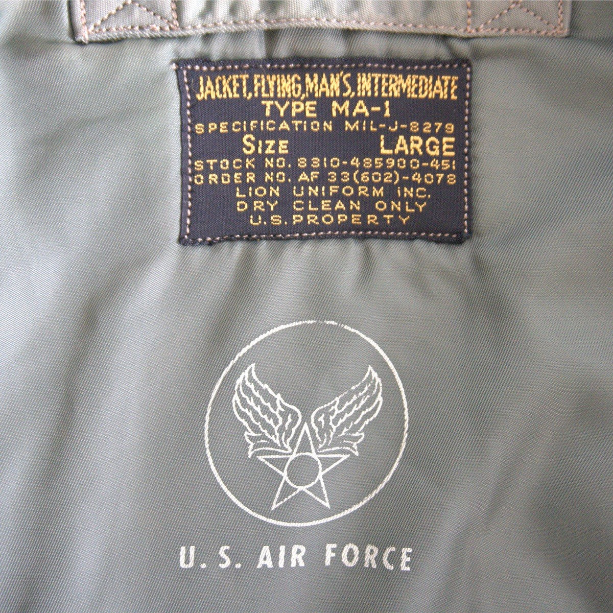 BUZZ RICKSON'S MA-1 Flight Jacket Lion Uniform Repro Size L