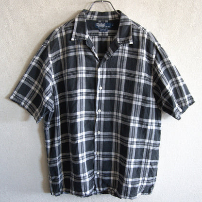 POLO RALPH LAUREN Clayton Linen Open Collar Shirt Size M