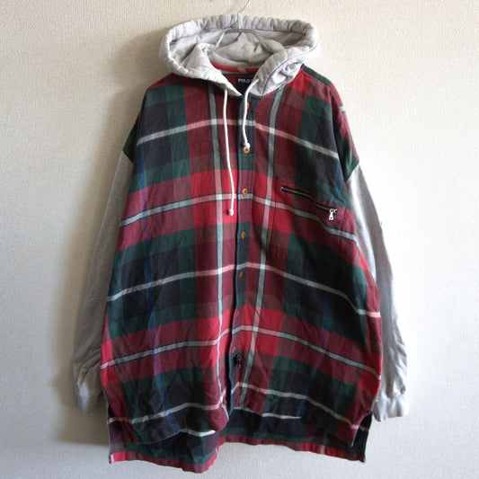 POLO RALPH LAUREN Sport Check Shirt Hoodie Size L