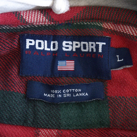 POLO RALPH LAUREN Sport Check Shirt Hoodie Size L