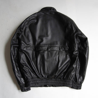 KADOYA Stand Collar Leather Jacket Black Size 3L