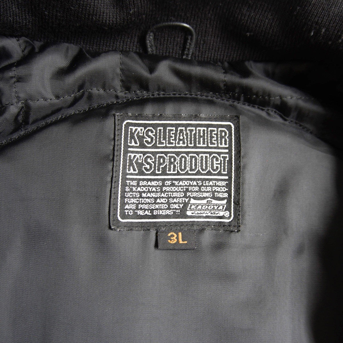 KADOYA Stand Collar Leather Jacket Black Size 3L